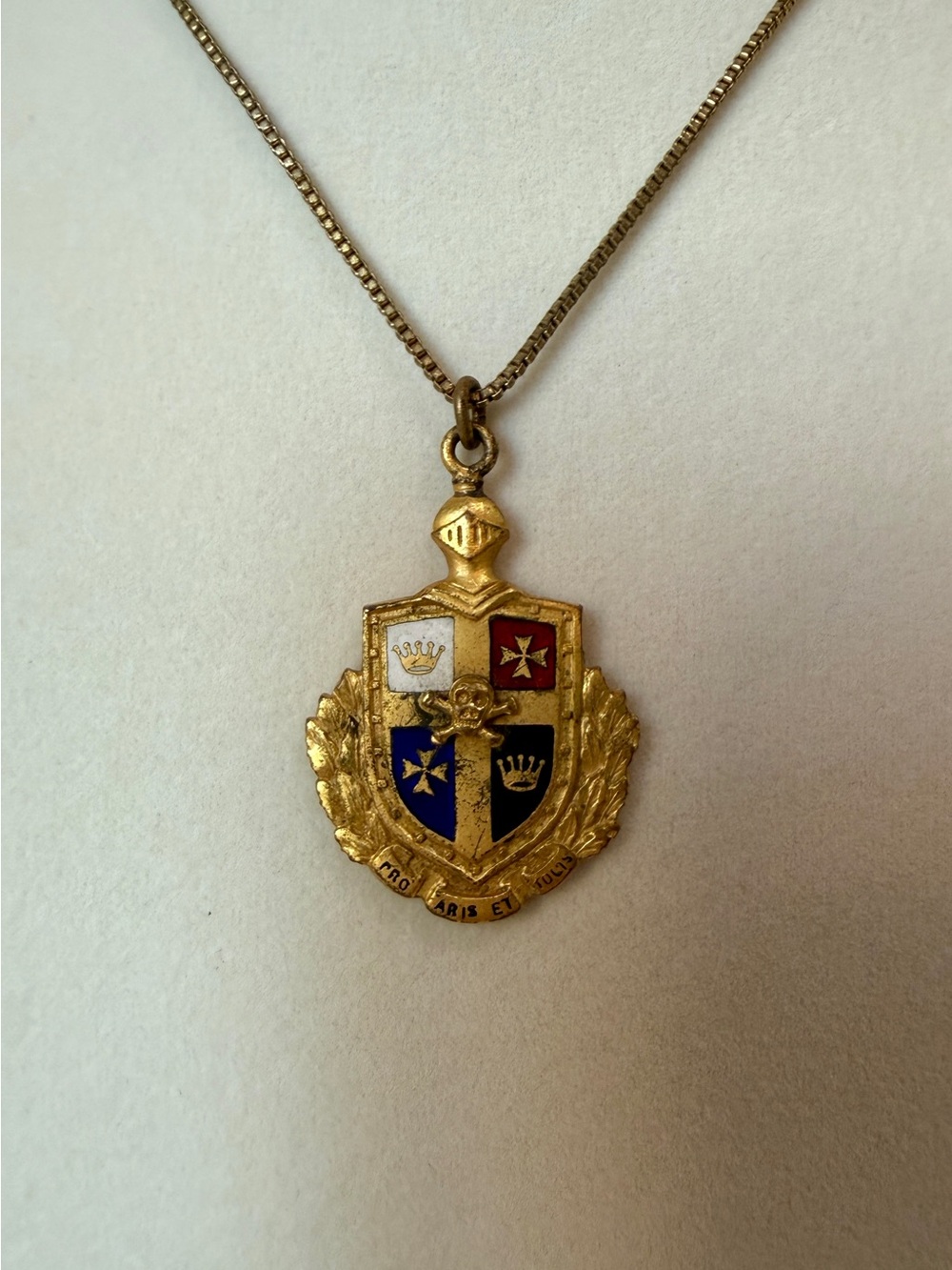 Antique Masonic Knights Templar Medal Pendant Robbins Co Attleboro Necklace